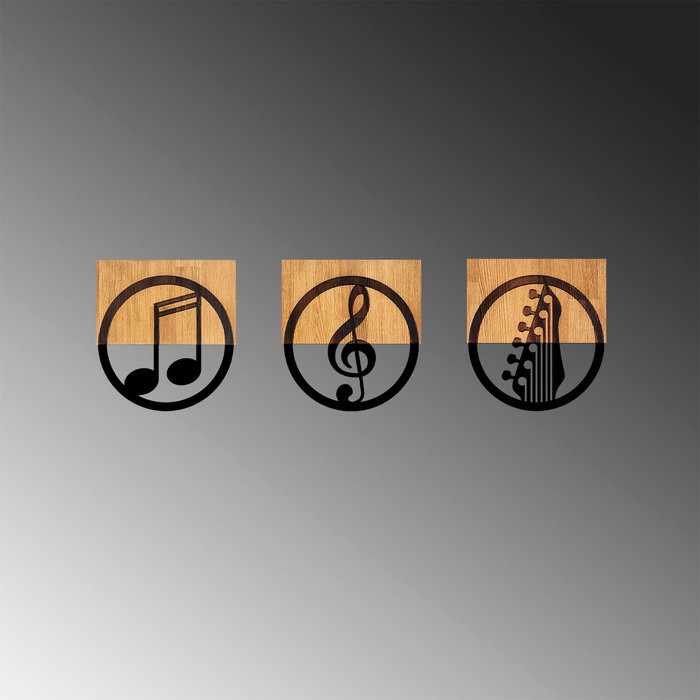 Wallity Just Music - 334 Accesorio Decorativo de Pared Negro y Nogal Wallity Just Music - 334 Accesorio Decorativo de Pared Negro y Nogal